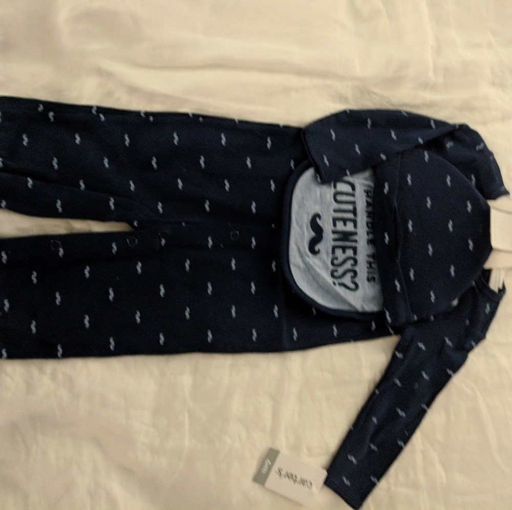 NWT Carter's Mustache Sleep Set